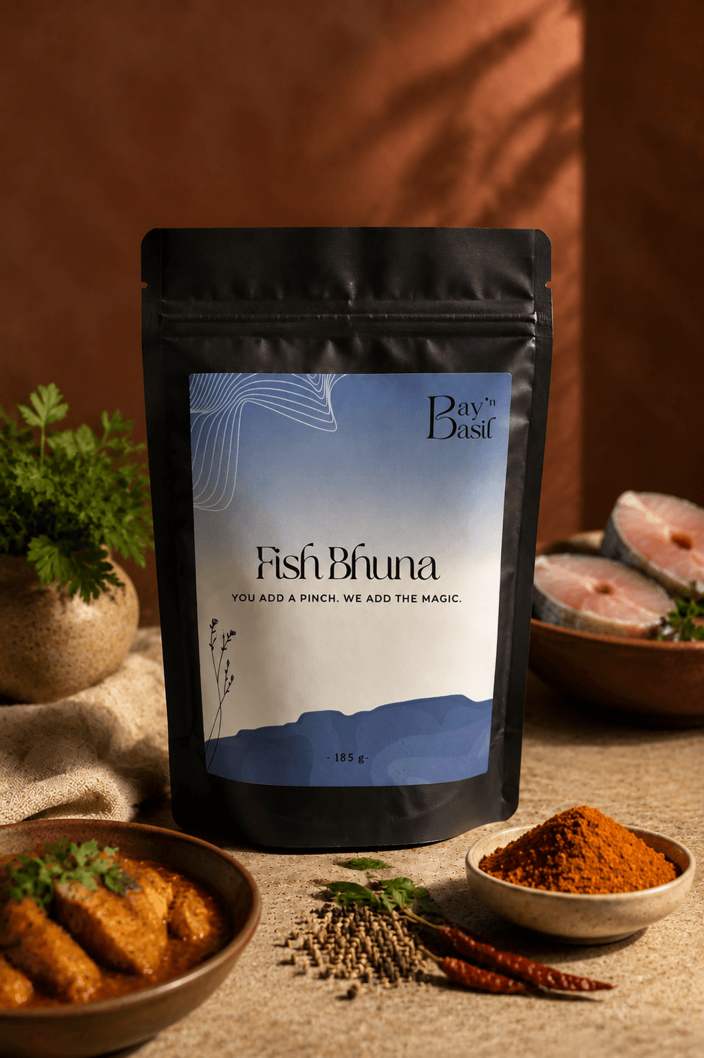 pouch shot — Fish Bhuna